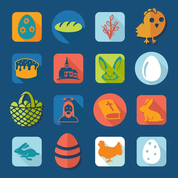 Conjunto de iconos de Pascua — Vector de stock