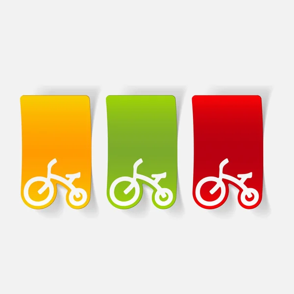 Coloridos iconos de bicicleta para niños — Vector de stock