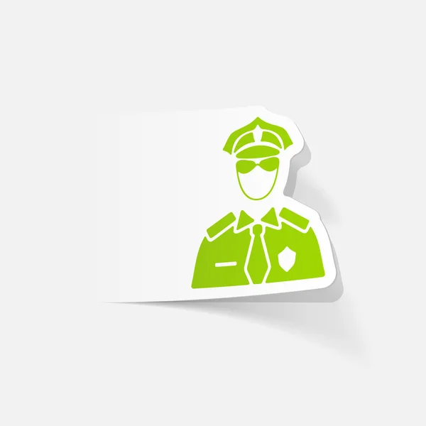 Colorata icona ufficiale di polizia — Vettoriale Stock