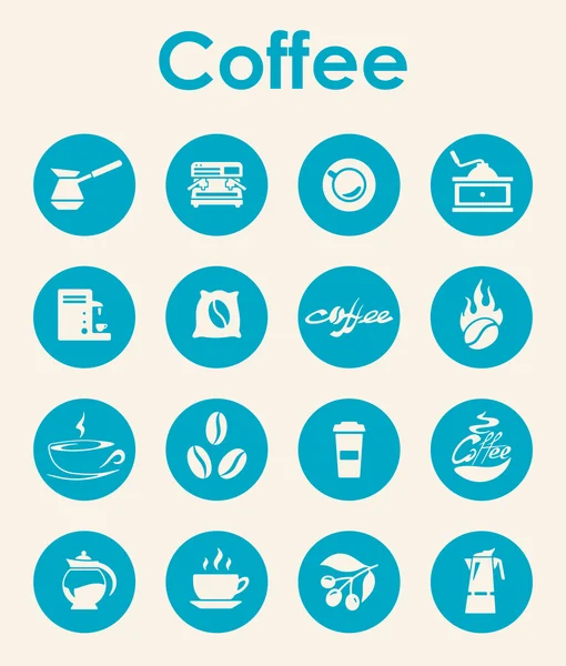 Set van de eenvoudige pictogrammen koffie — Stockvector