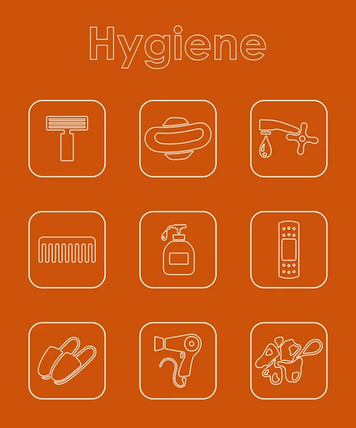 Conjunto de iconos simples de higiene — Vector de stock