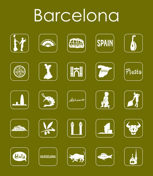 Conjunto de ícones simples Barcelona —  Vetores de Stock