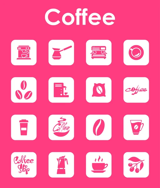 Set di caffè semplici icone — Vettoriale Stock