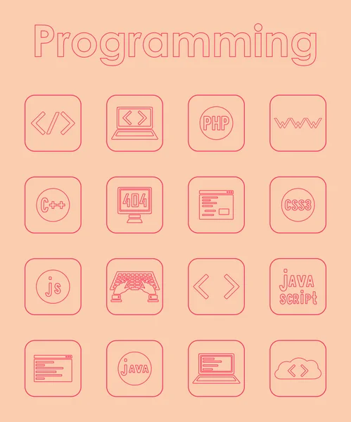 Set of programming simple icons — Stock Vector