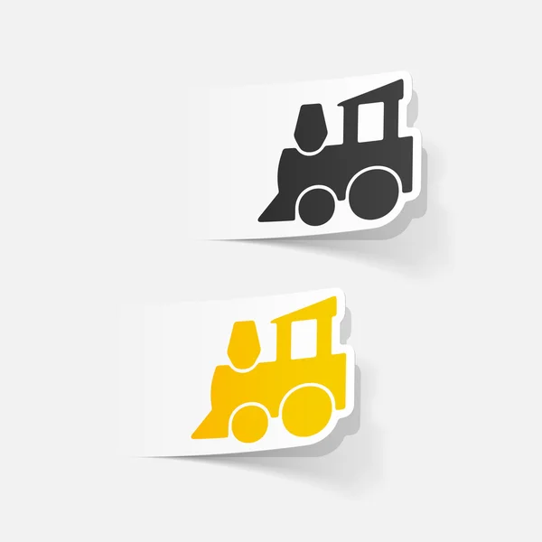 Colorful childrens toy train icons — Stock Vector