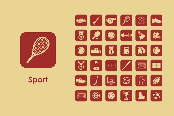 Reihe einfacher Sportsymbole — Stockvektor