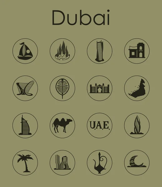Набор простых икон Дубая — стоковый вектор