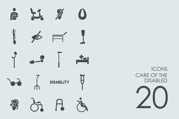 Verzameling van mensen met een handicap pictogrammen — Stockvector