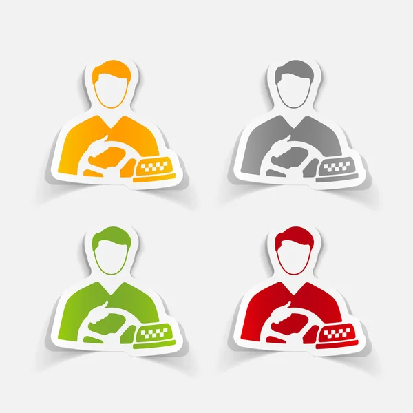 Colorful taxi driver icons — Stock Vector