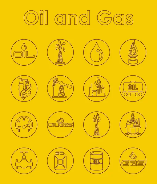 Σύνολο των πετρελαίου και φυσικού αερίου απλή εικόνες — Διανυσματικό Αρχείο