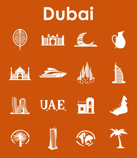 Ensemble d'icônes simples Dubaï — Image vectorielle