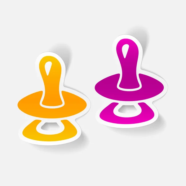 Coloridos iconos de chupete bebé — Vector de stock
