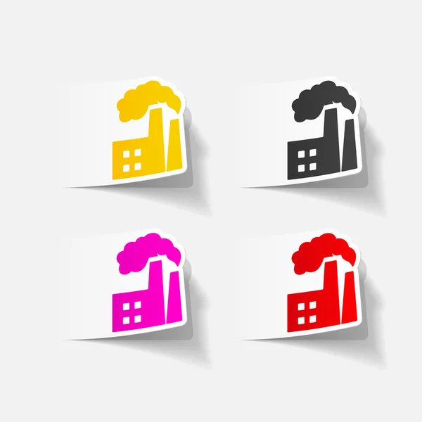 Colorful factory pipes icons — Stock Vector