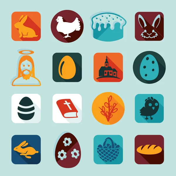 Conjunto de iconos de Pascua — Archivo Imágenes Vectoriales