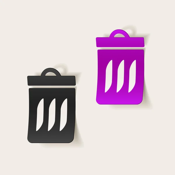 Färgglada papperskorgen kan ikoner — Stock vektor
