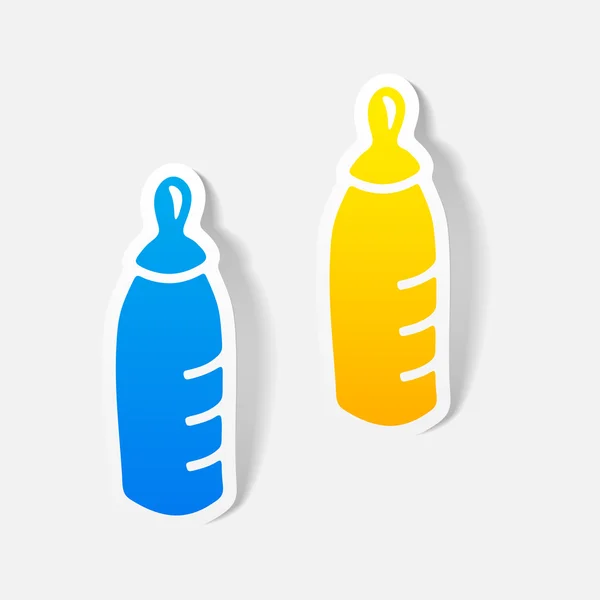 Kolorowe baby butelki ikony — Wektor stockowy