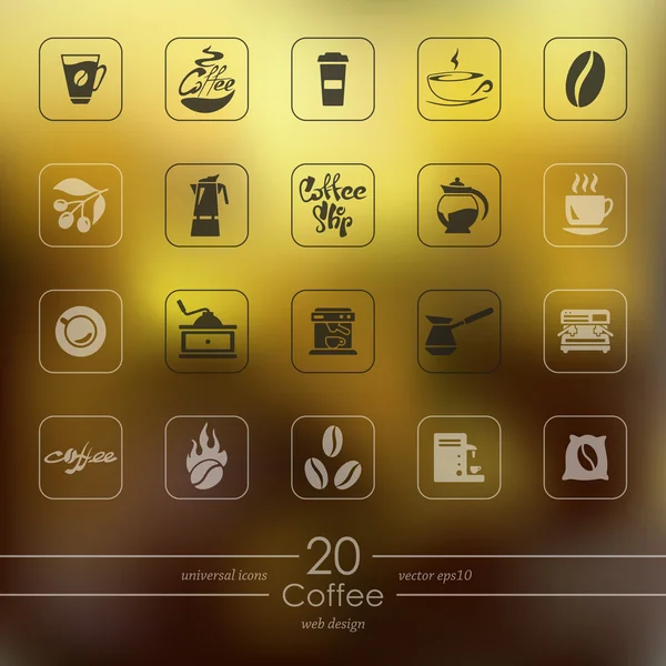Набор кофейных икон — стоковый вектор