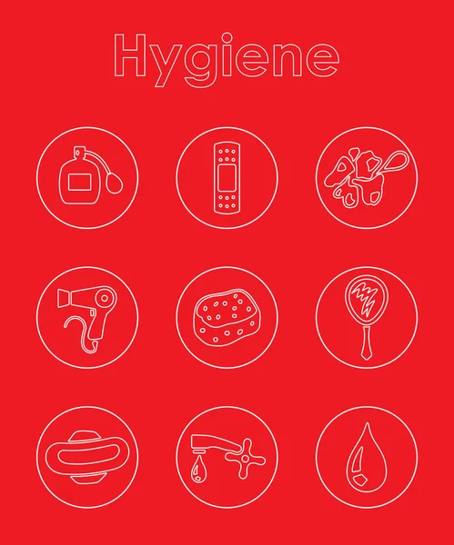 Conjunto de iconos simples de higiene — Vector de stock