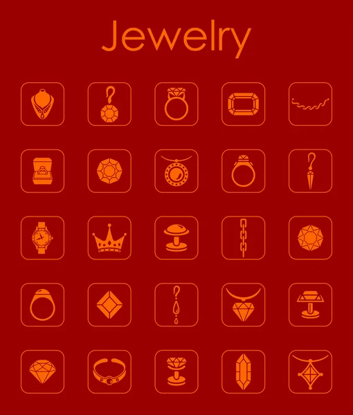 Set of jewelry simple icons — Stock Vector