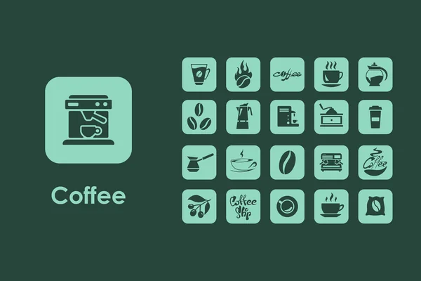 Set van de eenvoudige pictogrammen koffie — Stockvector