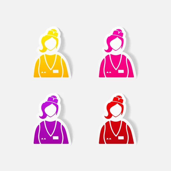 Colorful saleswoman icons — Stock Vector