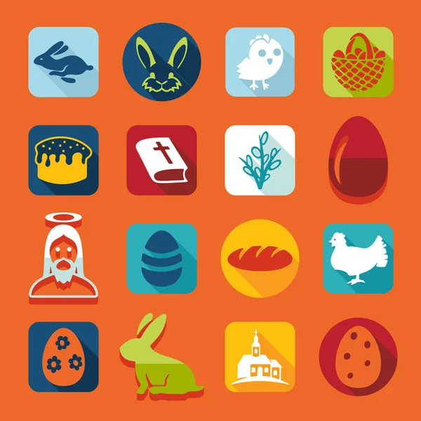 Conjunto de iconos de Pascua — Archivo Imágenes Vectoriales