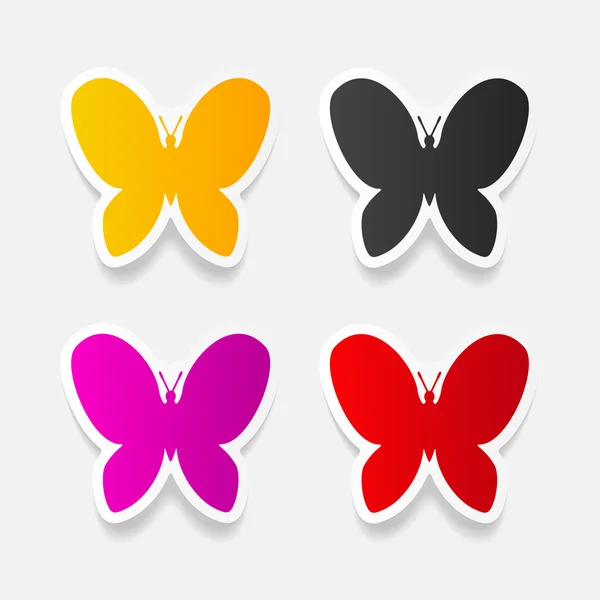 Barevný motýl ikony — Stockový vektor