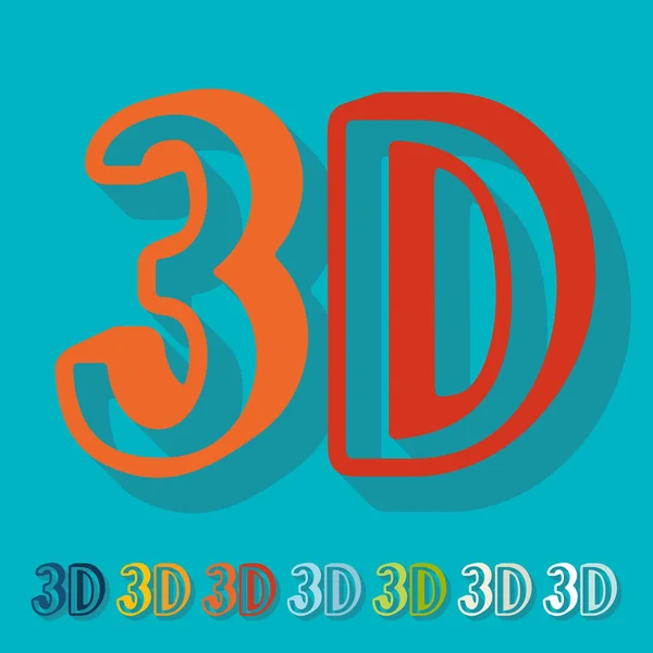 Ícone de sinal 3D colorido — Vetor de Stock