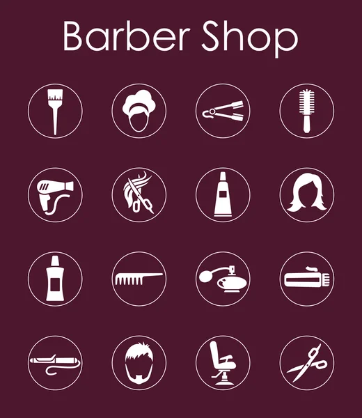 Набор простых иконок парикмахерской — стоковый вектор