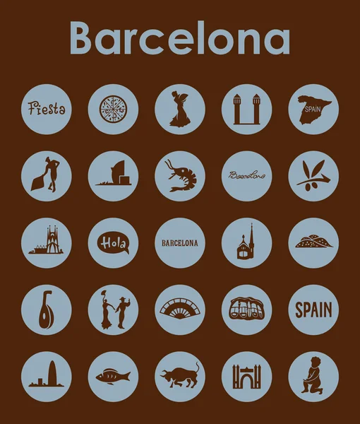 Conjunto de ícones simples Barcelona —  Vetores de Stock