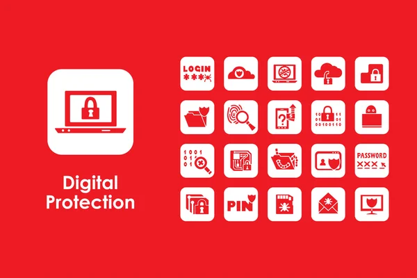 一组数字保护简单图标 — 图库矢量图片