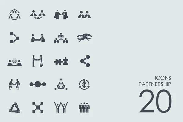 Reihe von Partnerschaftssymbolen — Stockvektor