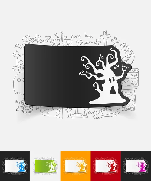 Tree paper sticker — Stock Vector