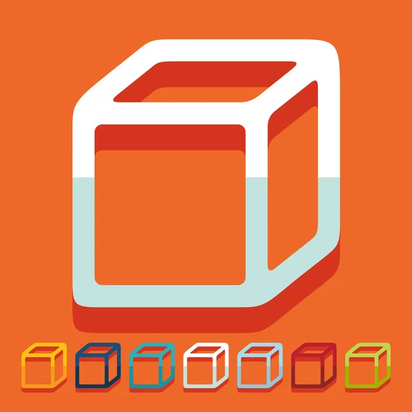 Ícone simples cubo — Vetor de Stock