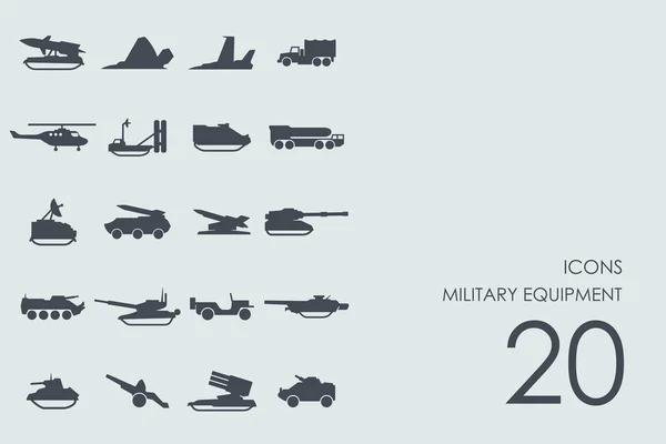 軍事機器のアイコンのセット — ストックベクタ