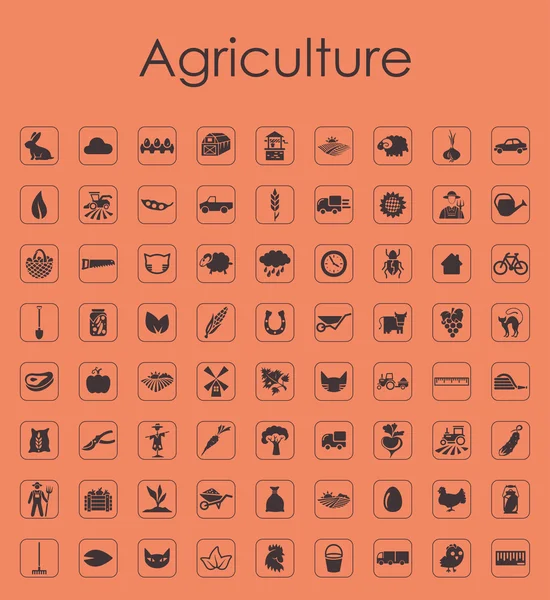 Conjunto de iconos simples de agricultura — Archivo Imágenes Vectoriales