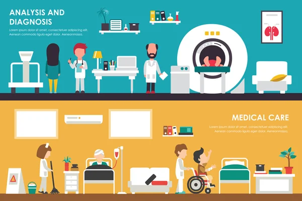 Cuidados Médicos, Analisys e Diagnósticos —  Vetores de Stock