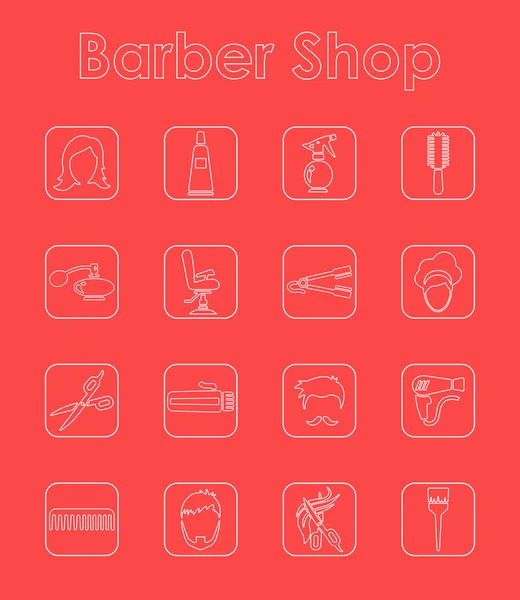 Conjunto de barbería iconos simples — Vector de stock