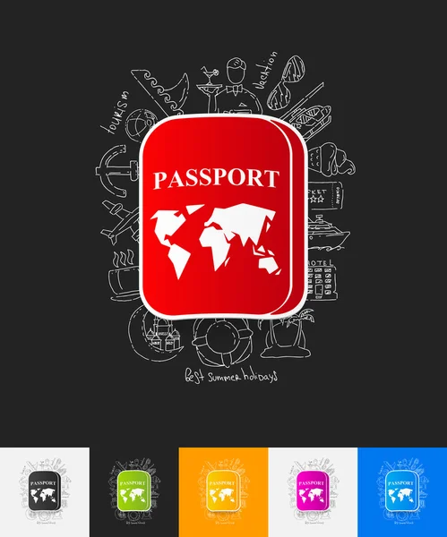 Паспортная бумажная наклейка — стоковый вектор