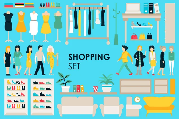 Shopping Big Collection en design plat — Image vectorielle