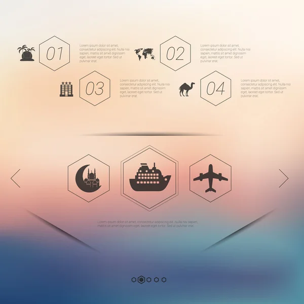 Signes infographiques touristiques — Image vectorielle