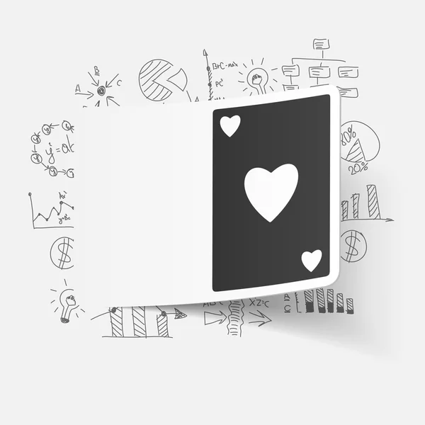 Dibujo jugando a las cartas — Vector de stock