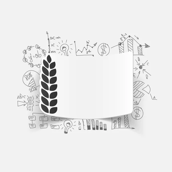 Drawing ears of wheat — Stock Vector