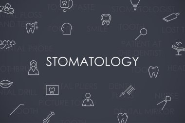 Stomatology ince bir çizgi simgeler