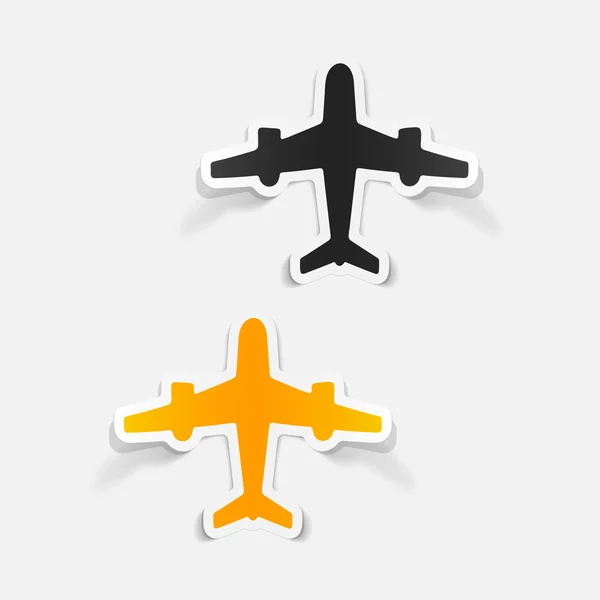 Realistické letadlo ikony — Stockový vektor