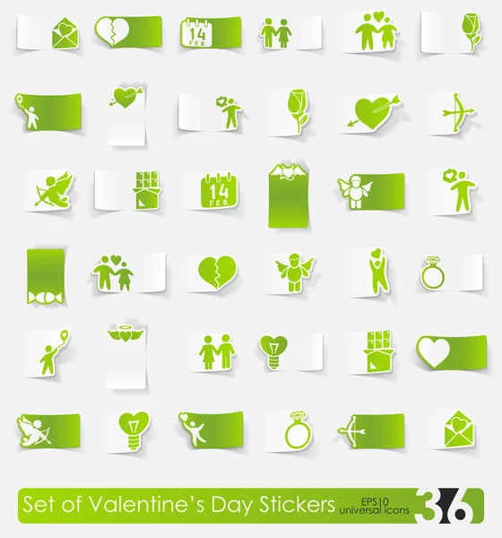 Set of Valentine's Day stickers — Stock Vector