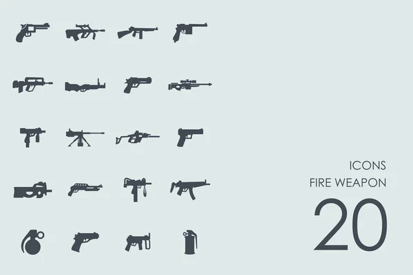 Conjunto de iconos de armas de fuego — Archivo Imágenes Vectoriales