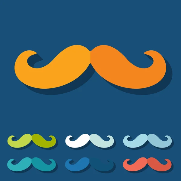 Icônes de moustache colorées — Image vectorielle