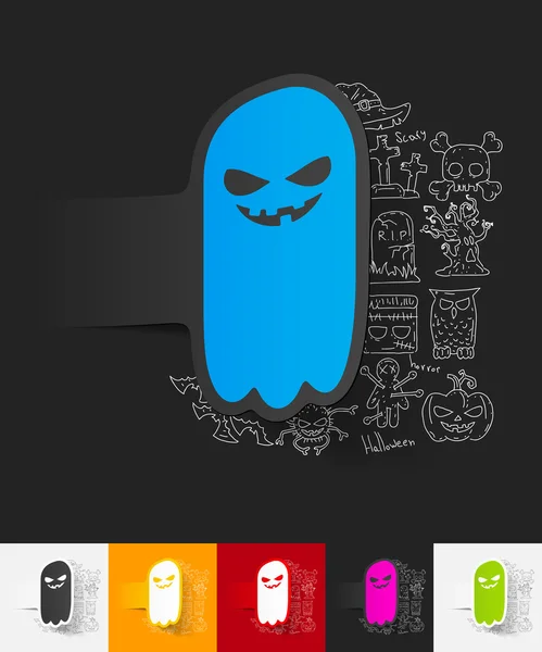 Monster papier sticker — Stockvector