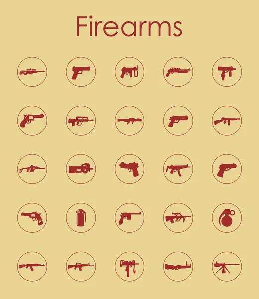 Set von Schusswaffen einfache Symbole — Stockvektor